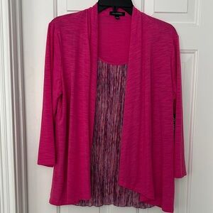 BRAND NEW!! Notations Vibrant Pink Women's Cardigan/ cami combo